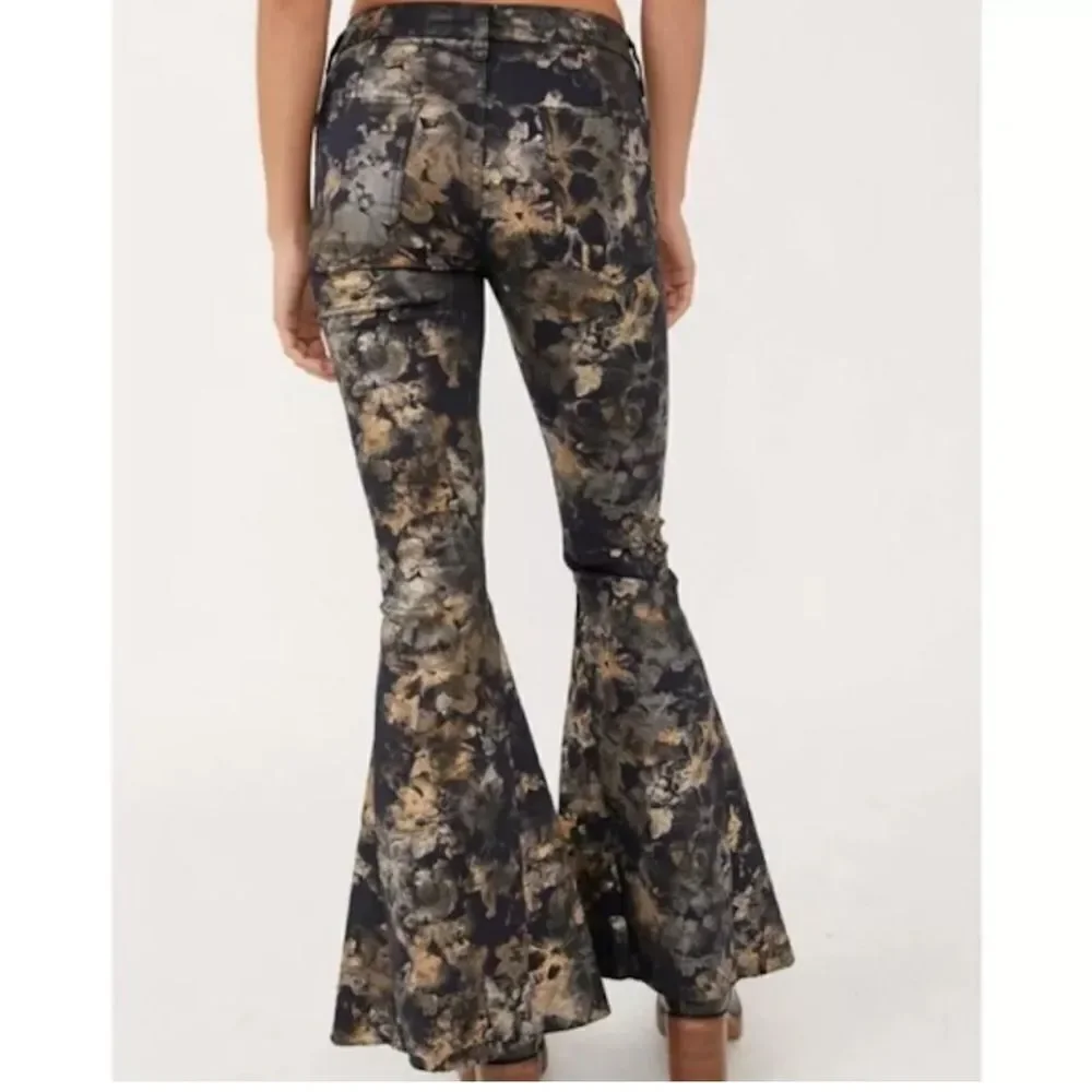 Free People Inferno Flare Bronze Combo Abstract Floral Size 27 - Picture 2 of 11